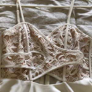 Luxxel Dresses - Adorable white dress, lace detailing along bust Luxxel Dresses - Adorable white dress, lace detailing along bust